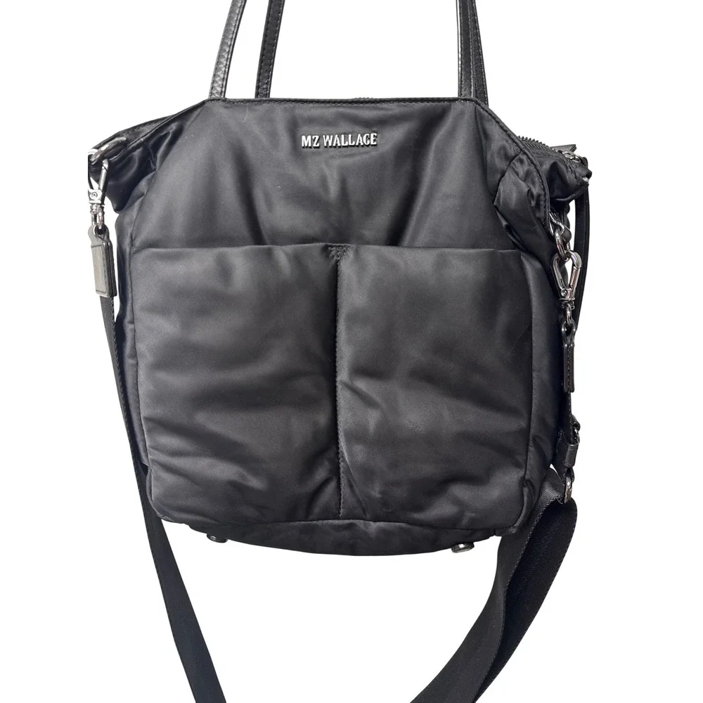 MZ Wallace Bowery Quatro Tote Womens Bag Black Casual Luxury Quilted Travel EUC